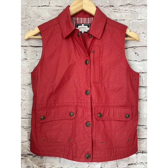 Ralph Lauren Naval Supply Company Red‎ Cotton Vest Snap Womens XS P - Picture 1 of 7